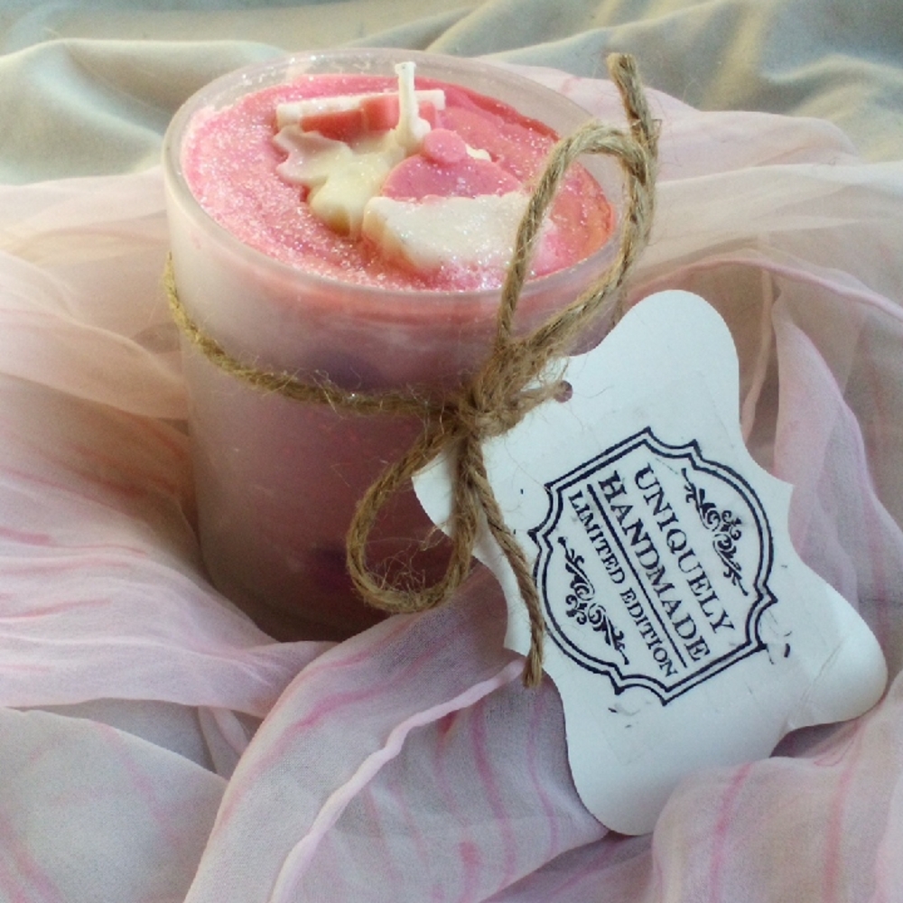 Strawberry and Cream Cupcake Candle